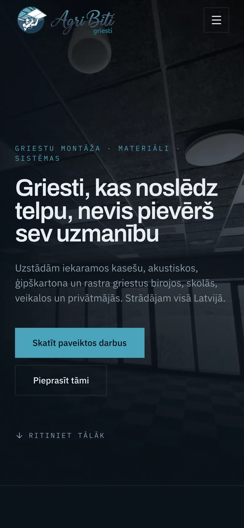 Agri Biti Griesti website on a phone